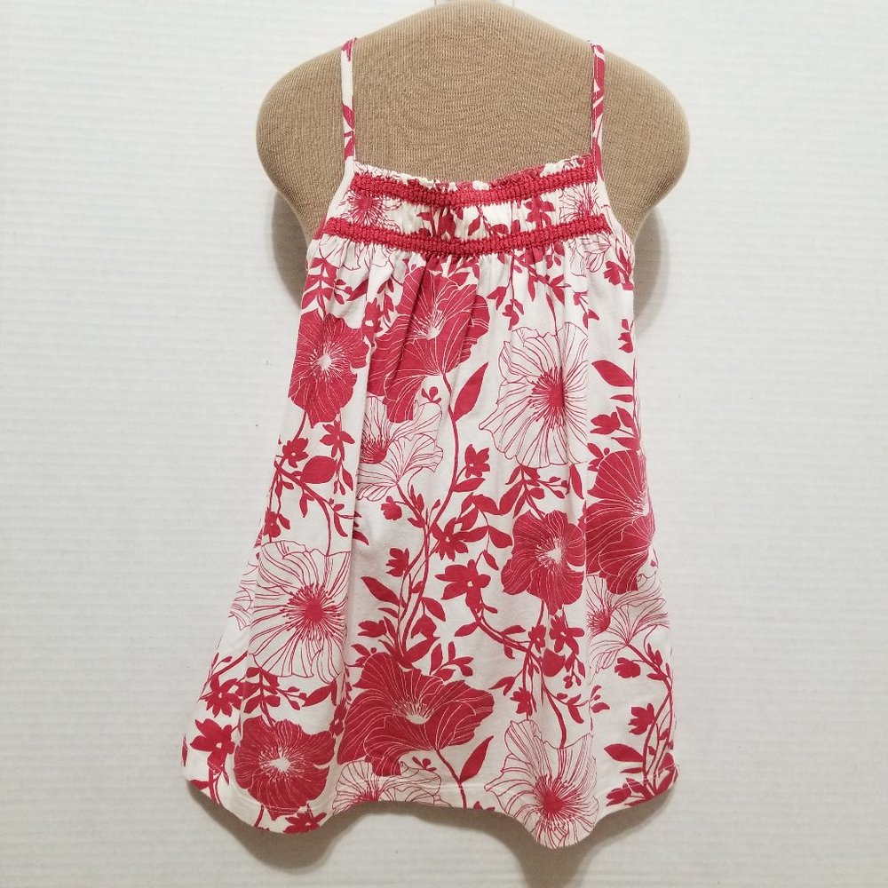 GAP Kids top Large 10 floral print sleeveless cross spaghetti strap smocked